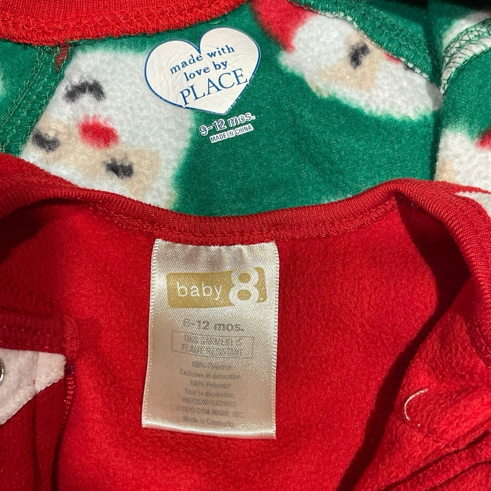 Crazy 8 & The Children's Place Boys Christmas Sleeper Pajamas Lot Of 2 Sz 6-12Mo - Picture 10 of 10